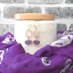 Elegant Gold and Gemstone Dangle Earrings